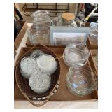 Serenade Crystal Rectangle Tray, Glass Coasters,