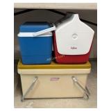 Red/ White Igloo Playmate, Blue/ White Hard