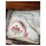 2 Drawers Containing Pink/White Placemats, White