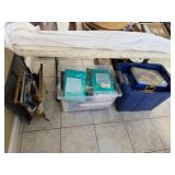 2 Totes and Fabric Basket of Arts and Craft