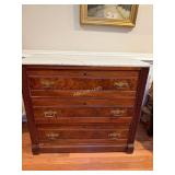 Antique Mahogany Chest of Drawers with White