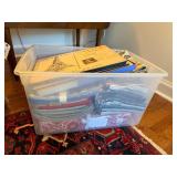 Bin of Placemats, Napkins, Table Runner, and