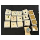 Large Bag of Gemstones, Most in Display Boxes,