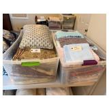 2 Large Clear totes Filled with Pattern Material