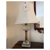 Crystal and Marble Desk Lamp with Nice Shade and