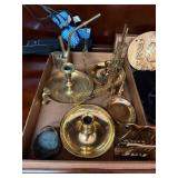 2 "Flats" Boxes Containing 18+ Brass Decor