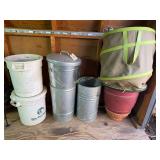 Plastic, Ceramic, Metal Planters, Buckets, and