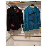 Carson Size Large Wool Jacket, Turquoise Green,