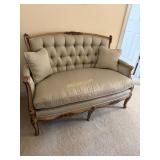 French Style Love Seat- Green and Gold, 48ï¿½ W