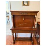 Empire-Style Mahogany Secretary Desk, Measures: