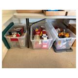 3- Clear Large Totes Filled with Toddler Toys,