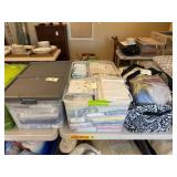 2 Large Clear Totes Filled with Pattern Material,