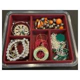 Misc. Costume Jewelry in Tray