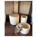 3pc  Serverware Set, 4pc Crate and Barrel White