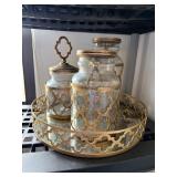 Pier 1 Imports Glass and Metal Canister
