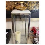 Pair of 28ï¿½ Tall Glass/Metal Lanterns from India