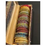 Bangle Box with Approx. 100 Various Bangle