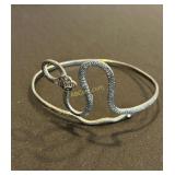 Vintage Sterling Upper Arm Snake Cuff, Approx. 3