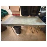 Metal Framed 3 Drawer Desk in Faux Crocodile