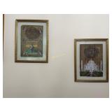 2 Handmade Framed Indian Miniature Painting with