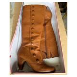 Crown Vintage Lani Cognac Leather Boots, Size 11
