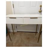 White/Gold Office Desk With 4 Outlets built into