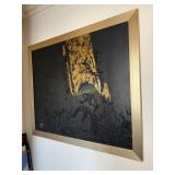 Saeideh Gilani Abstract Black and Gold Painting