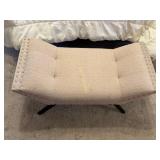Rosalynn Tufted Fabric Ottoman Bench Featuring