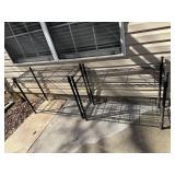 2 Adjustable Black Metal 2 Tiered Shelving,