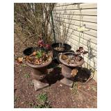 4 Potted Plants with Stick in Butterflies