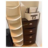 4 Tiered Fabric Rolling Shelf in Brown Color, 7