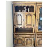 Traditional Oak Hutch with Paneled Doors,