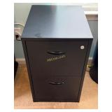 Black Metal 2 Drawer Filing Cabinet, Measures: