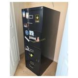 4 Drawer Black Metal Filing Cabinet with Drawer