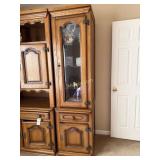 Traditional Oak Curio Cabinet with 4 Tiered Glass