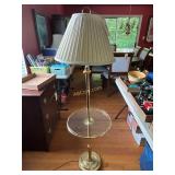 Brass Floor Lamp with Glass Shelf, 57ï¿½Tall