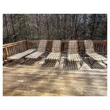 5 Long Patio Chairs with Black Metal Frame,