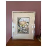 4pc Set of Mediterranean Street Scenes in Silver