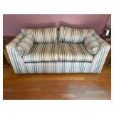 Traditional Striped- Green/ Pink/ Beige Sofa,