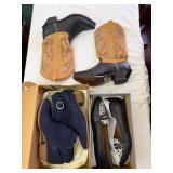 Pair of Womenï¿½s Durango Tan + Black Cowboy Boots