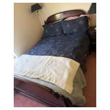 Antique Queen Size Bed Frame with Mattress/