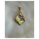 Samuel B Abalone and Sterling Ornate Pendant