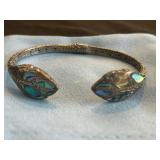Samuel B Abalone Sterling Leaf Cuff