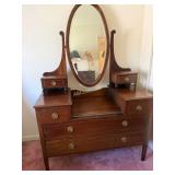 Antique Edwardian Mahogany Vanity Dresser,