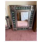 2- Mexican Natural Tin + Tile Mirror, Measures: