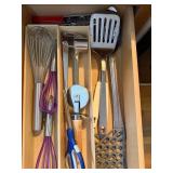 Drawer with Kitchen Utensils, Muffin Pan/ Bundt