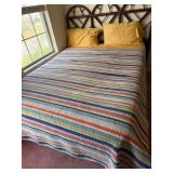 Hand Made Rattan Queen Headboard, Queen Mattress/