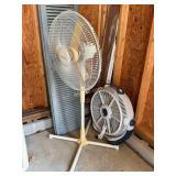 Beige Floor Standing Articulating Fan, Wind