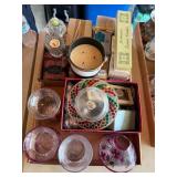 3 Glass Floral Decorative Wax Warmers, 2 Candle