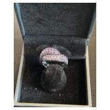 Amethyst Swirl Bypass Ring in Sterling Silver,